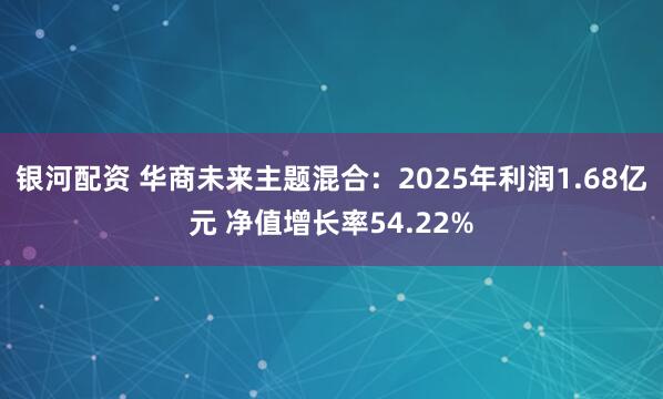 银河配资 华商未来主题混合：2025年利润1.68亿元 净值增长率54.22%